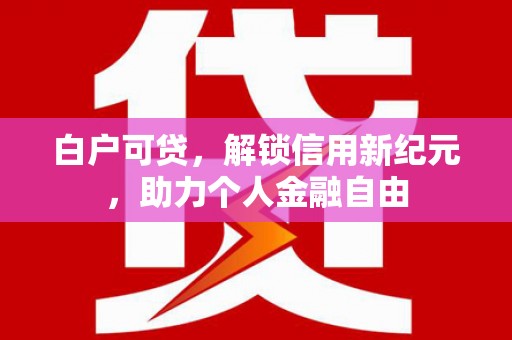 朱家尖白户可贷，解锁信用新纪元，助力个人金融自由