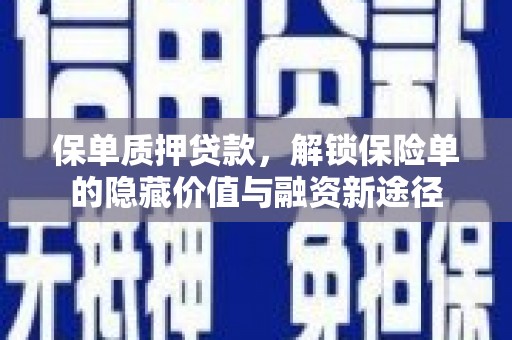 朱家尖保单质押贷款，解锁保险单的隐藏价值与融资新途径