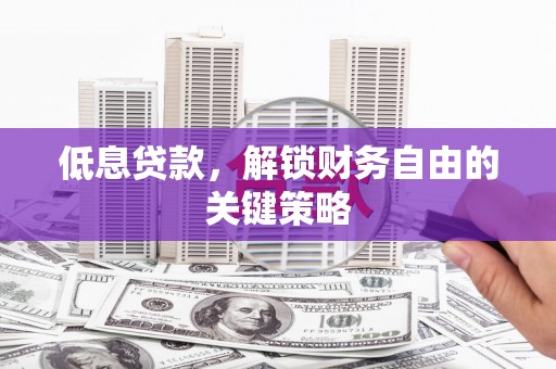朱家尖低息贷款，解锁财务自由的关键策略
