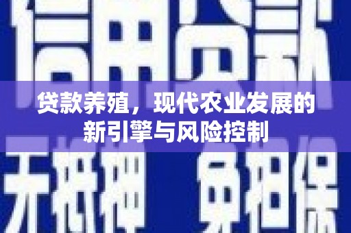 朱家尖贷款养殖，现代农业发展的新引擎与风险控制