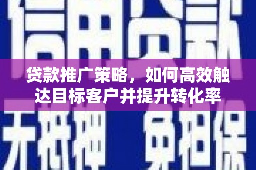 朱家尖贷款推广策略，如何高效触达目标客户并提升转化率