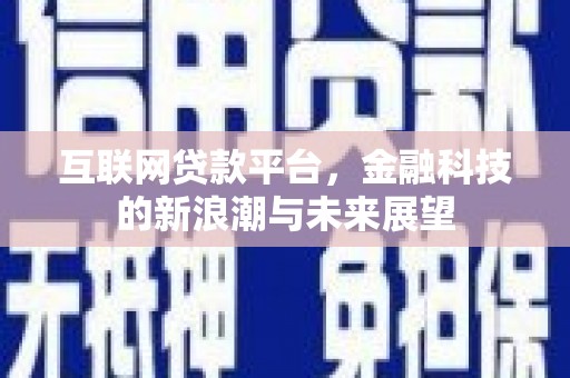 朱家尖互联网贷款平台，金融科技的新浪潮与未来展望