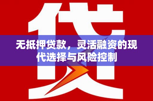 朱家尖无抵押贷款，灵活融资的现代选择与风险控制