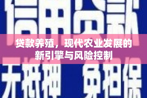 朱家尖贷款养殖，现代农业发展的新引擎与风险控制