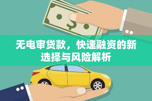朱家尖无电审贷款，快速融资的新选择与风险解析