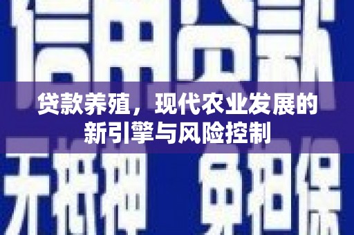朱家尖贷款养殖，现代农业发展的新引擎与风险控制