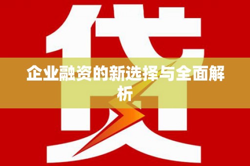 朱家尖企业融资的新选择与全面解析