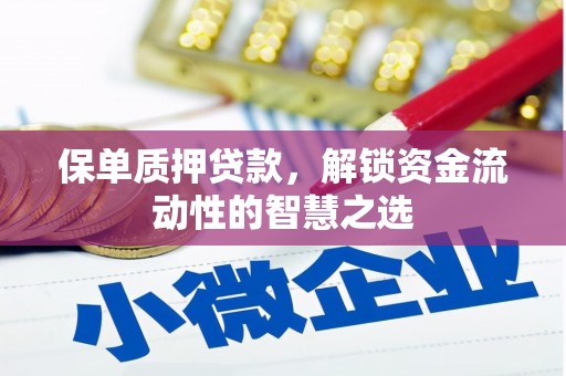 朱家尖保单质押贷款，解锁资金流动性的智慧之选